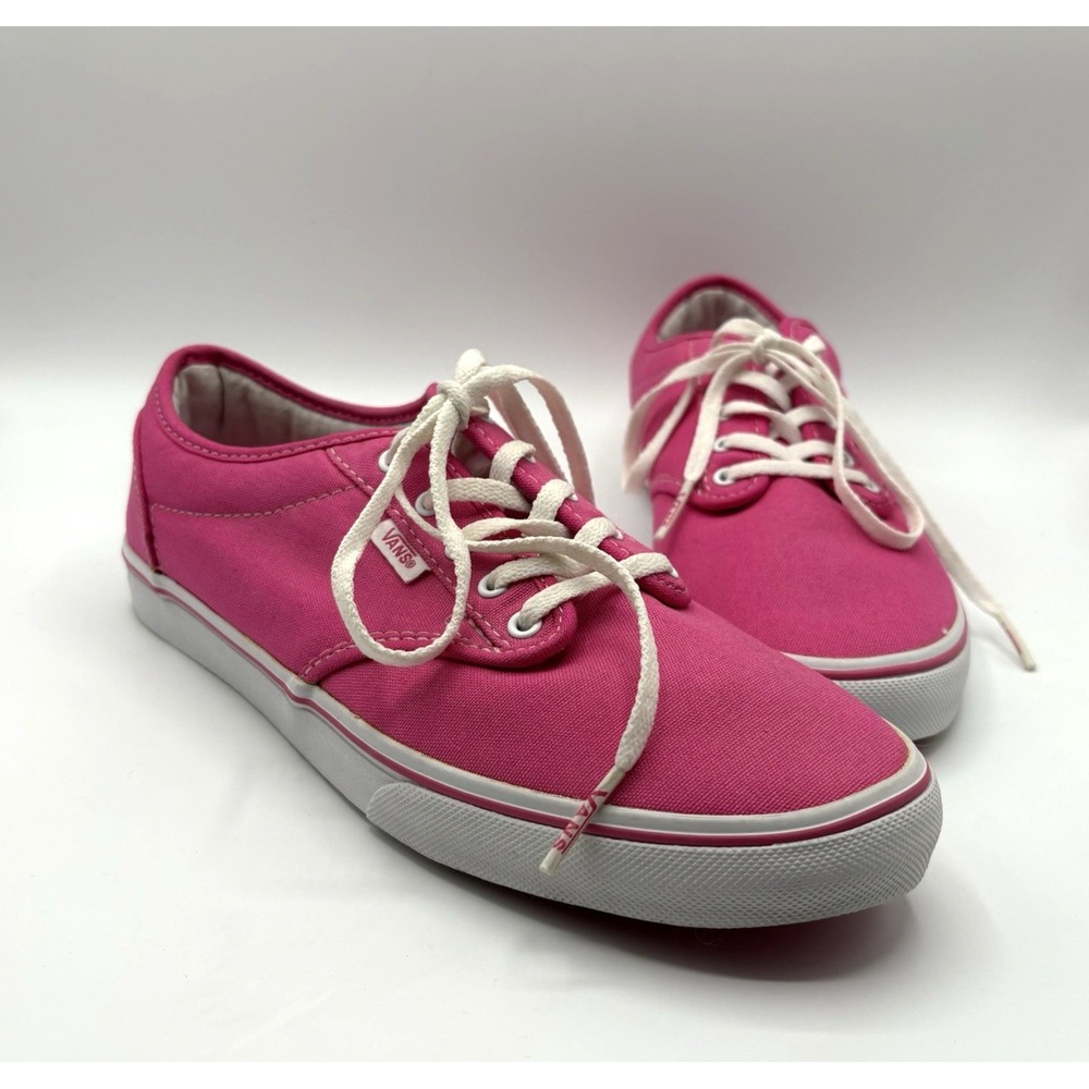 VANS Atwood Sneakers Women's Size 8‎ Bright Pink Classic Canvas Lace Up Shoe